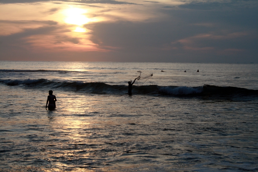 A Fisherman at Sunset